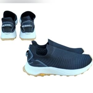 Merrell Embark Moc Slip On Athletic Tennis Shoe Sneaker Black White Women 9.5
